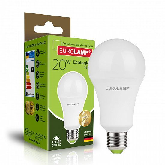 Світлодіодна лампа Eurolamp LED-A75-20272(P) Eco 20Вт 3000К A75 Е27