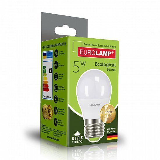 Світлодіодна лампа Eurolamp LED-G45-05274(P) Eco 5Вт 4000К G45 Е27