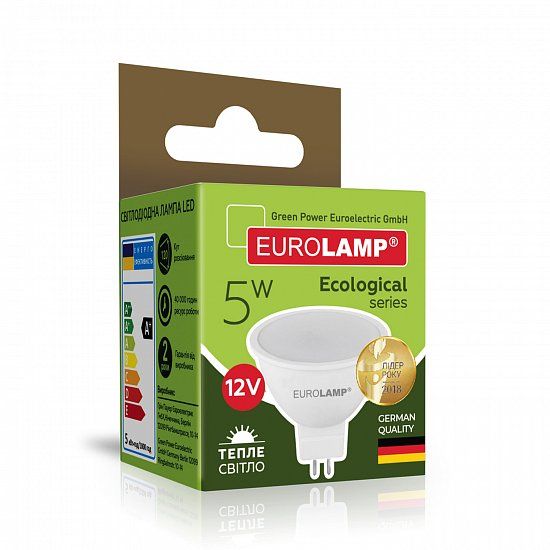 Світлодіодна лампа Eurolamp LED-SMD-05534(12)(P) Eco 5Вт 4000К MR16 GU5.3