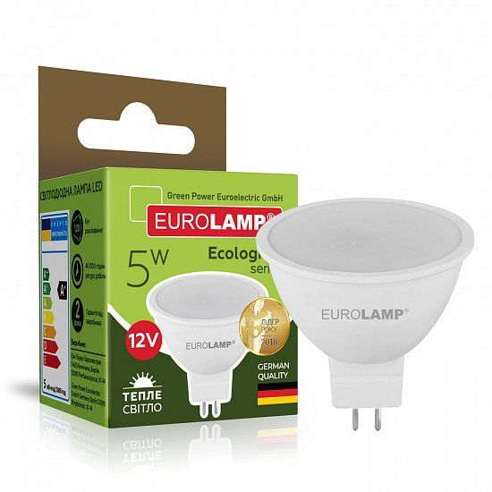 Світлодіодна лампа Eurolamp LED-SMD-05534(12)(P) Eco 5Вт 4000К MR16 GU5.3