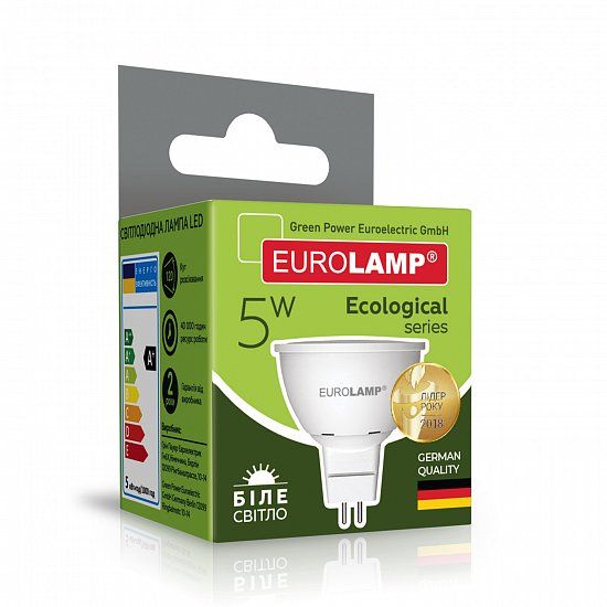 Світлодіодна лампа Eurolamp LED-SMD-05534(P) Eco 5Вт 4000К MR16 GU5.3