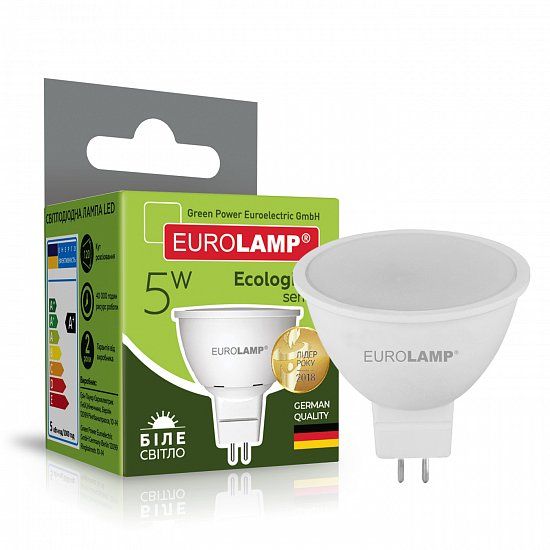 Світлодіодна лампа Eurolamp LED-SMD-05534(P) Eco 5Вт 4000К MR16 GU5.3