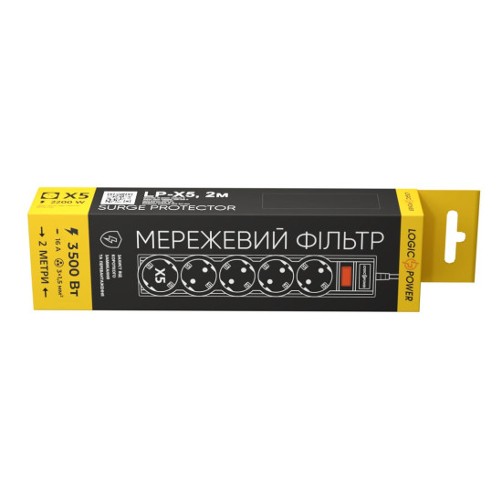 Фільтр мережі LogicPower LP9584 LP-X5 3м Black