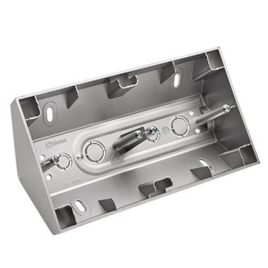 Подвійна кутова коробка Kontakt Simon Simon 54 Premium DPNR2/43 для накладного монтажу під рамки (срібло)
