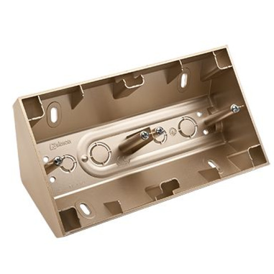Подвійна кутова коробка Kontakt Simon Simon 54 Premium DPNR2/44 для накладного монтажу під рамки (золото)