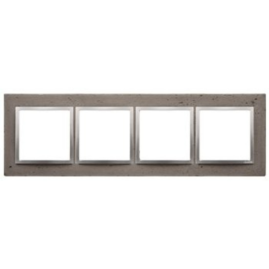 Чотиримісна бетонна рамка Kontakt Simon Simon 54 Nature DRN4/96 (бетон срібло)