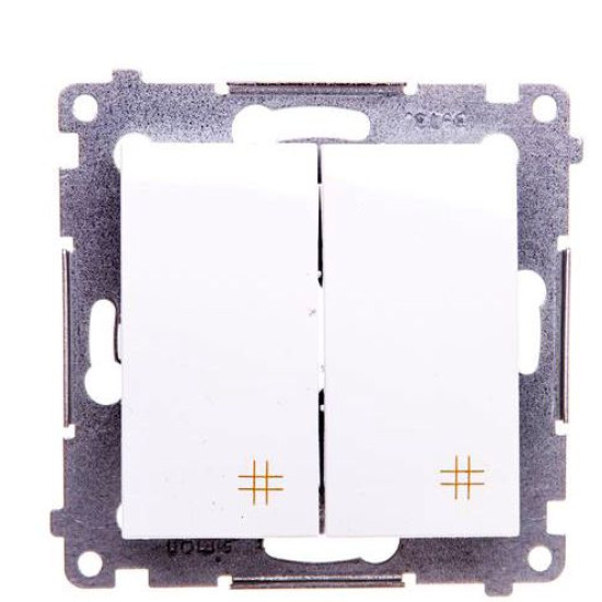 Подвійний перехресний вимикач Kontakt Simon Simon 54 Premium DW7/2.01/11 (білий)