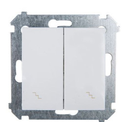 Подвійний прохідний вимикач Kontakt Simon Simon 54 Premium DW6/2.01/11 (білий)