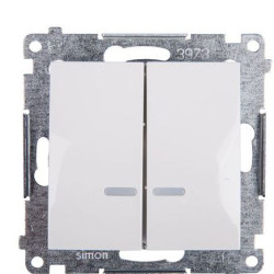 Двокнопковий вимикач Kontakt Simon Simon 54 Premium DW5BL.01/11 з підсвічуванням (білий)