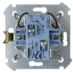 Двокнопковий прохідний вимикач Kontakt Simon Simon 54 Premium DW6/2L.01/11 з підсвічуванням (білий)
