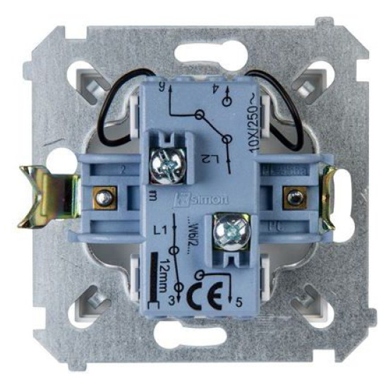 Двокнопковий прохідний вимикач Kontakt Simon Simon 54 Premium DW6/2L.01/11 з підсвічуванням (білий)
