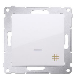 Одинарний перехресний вимикач Kontakt Simon Simon 54 Premium DW7L.01/11 з підсвіткою (білий)