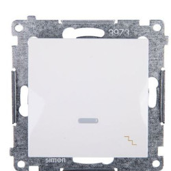 Одинарний прохідний вимикач Kontakt Simon Simon 54 Premium DW6L.01/11 з підсвічуванням (білий)