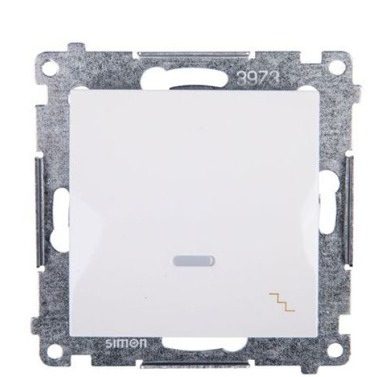 Одинарний прохідний вимикач Kontakt Simon Simon 54 Premium DW6L.01/11 з підсвічуванням (білий)