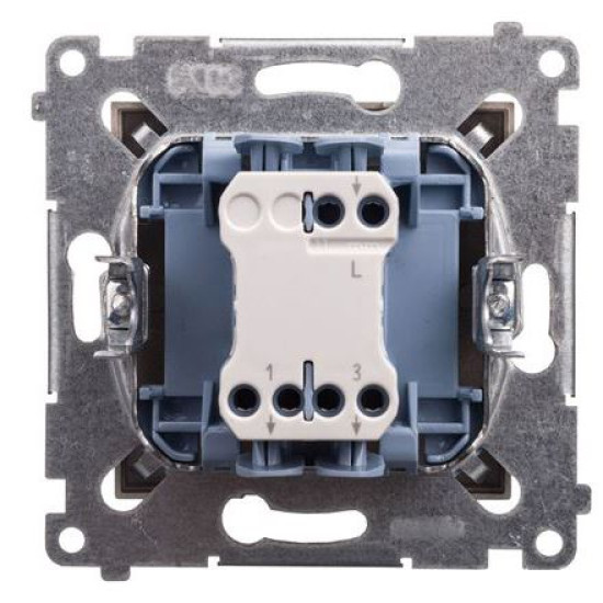 Подвійний вимикач Kontakt Simon Simon 54 Premium DW5BL.01/44 з підсвічуванням (золото)