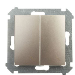 Подвійний прохідний вимикач Kontakt Simon Simon 54 Premium DW6/2.01/44 (золото)