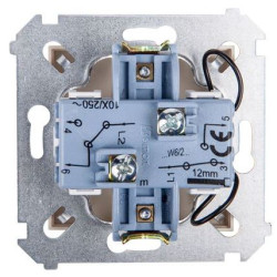 Подвійний прохідний вимикач Kontakt Simon Simon 54 Premium DW6/2L.01/44 з підсвічуванням (золото)