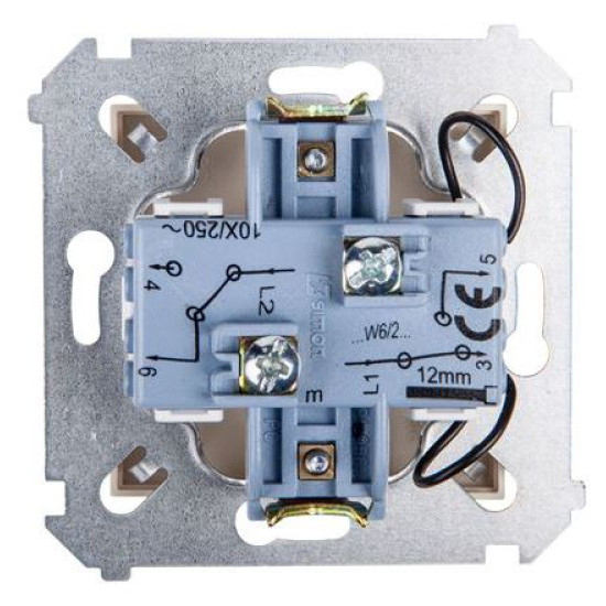 Подвійний прохідний вимикач Kontakt Simon Simon 54 Premium DW6/2L.01/44 з підсвічуванням (золото)