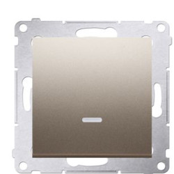 Одинарний вимикач Kontakt Simon Simon 54 Premium DW1L.01/44 з підсвічуванням (золото)