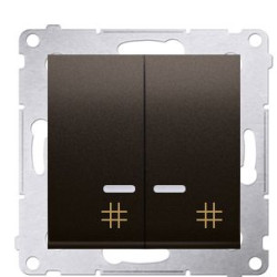 Подвійний перехресний вимикач Kontakt Simon Simon 54 Premium DW7/2L.01/46 з підсвіткою