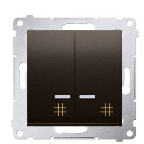 Подвійний перехресний вимикач Kontakt Simon Simon 54 Premium DW7/2L.01/46 з підсвіткою