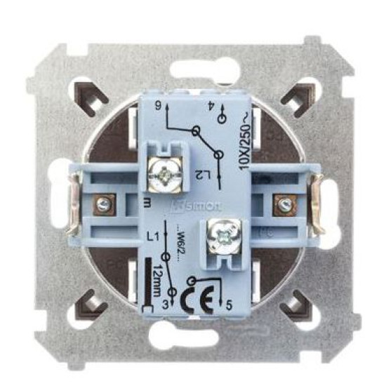 Подвійний прохідний вимикач Kontakt Simon Simon 54 Premium DW6/2.01/46 (бронза)