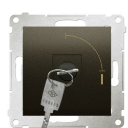 Кнопковий вимикач Kontakt Simon Simon 54 Premium DP1K.01/46 з ключем (тимчасовий) на два положення (бронза)