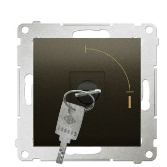 Кнопковий вимикач Kontakt Simon Simon 54 Premium DP1K.01/46 з ключем (тимчасовий) на два положення (бронза)