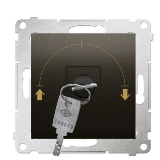 Кнопковий вимикач Kontakt Simon Simon 54 Premium DPZK.01/46 з ключем (тимчасовий) на три положення (бронза)