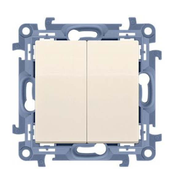 Подвійний натискний вимикач Kontakt Simon Simon 10 CP2.01/41 (кремовий)