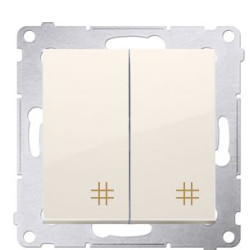 Подвійний перехресний вимикач Kontakt Simon Simon 54 DW7/2.01/41 (кремовий)