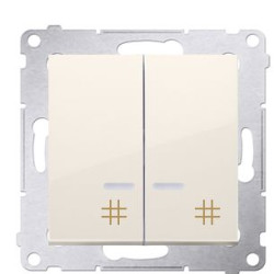 Подвійний перехресний вимикач Kontakt Simon Simon 54 Premium DW7/2L.01/41 з підсвічуванням