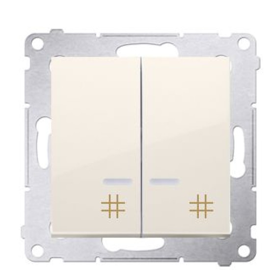 Подвійний перехресний вимикач Kontakt Simon Simon 54 Premium DW7/2L.01/41 з підсвічуванням