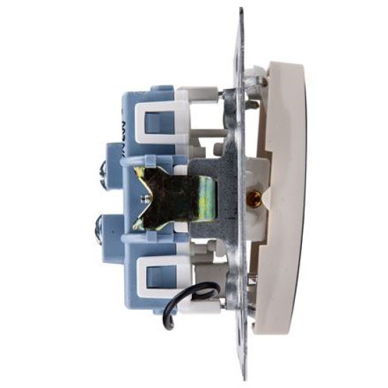 Подвійний прохідний вимикач Kontakt Simon Simon 54 Premium DW6/2L.01/41 з підсвічуванням (кремовий)