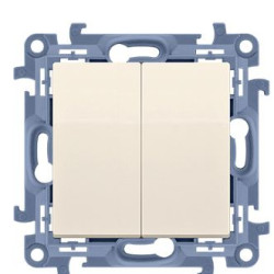 Двокнопковий вимикач Kontakt Simon Simon 10 CW5BL.01/41 з підсвічуванням (кремовий)