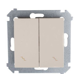 Двокнопковий прохідний вимикач Kontakt Simon Simon 54 Premium DW6/2.01/41 (кремовий)