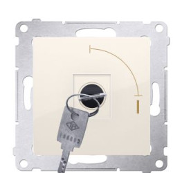 Кнопковий вимикач Kontakt Simon Simon 54 Premium DP1K.01/41 з ключем (тимчасовий) на два положення (кремовий)