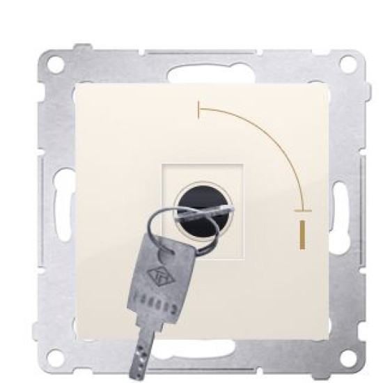 Кнопковий вимикач Kontakt Simon Simon 54 Premium DP1K.01/41 з ключем (тимчасовий) на два положення (кремовий)