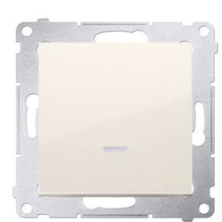 Одинарний вимикач Kontakt Simon Simon 54 Premium DW1L.01/41 з підсвічуванням (кремовий)