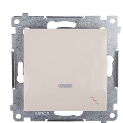 Одинарний прохідний вимикач Kontakt Simon Simon 54 Premium DW6L.01/41 з підсвічуванням (кремовий)