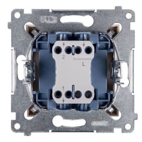 Одинарний прохідний вимикач Kontakt Simon Simon 54 Premium DW6L.01/41 з підсвічуванням (кремовий)