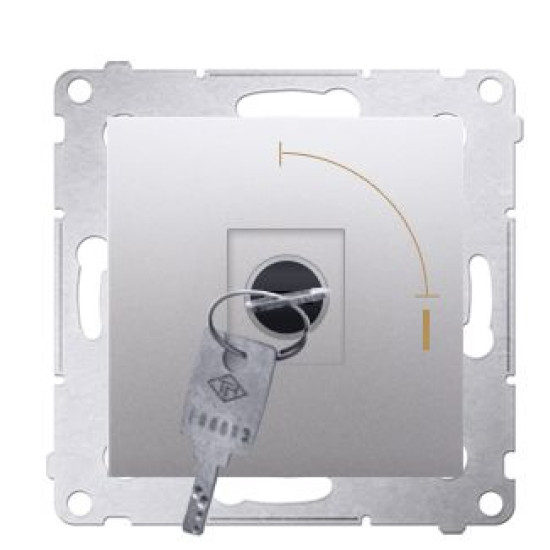 Вимикач Kontakt Simon Simon 54 Premium DW1K.01/43 із ключем на два положення (срібло)