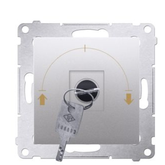 Вимикач Kontakt Simon Simon 54 Premium DWZK.01/43 з ключем на три положення (срібло)