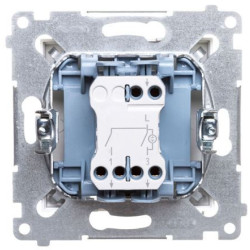 Подвійний вимикач Kontakt Simon Simon 54 Premium DW5BL.01/43 з підсвічуванням (срібло)