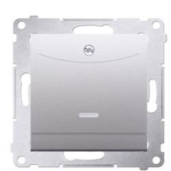 Подвійний готельний вимикач Kontakt Simon Simon 54 Premium DWH2.01/43 з підсвічуванням (лише для рамок) (срібло)
