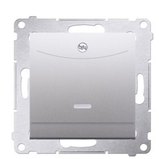 Подвійний готельний вимикач Kontakt Simon Simon 54 Premium DWH2.01/43 з підсвічуванням (лише для рамок) (срібло)