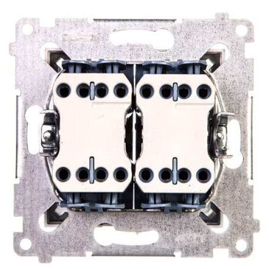 Подвійний перехресний вимикач Kontakt Simon Simon 54 Premium DW7/2.01/43 (срібло)