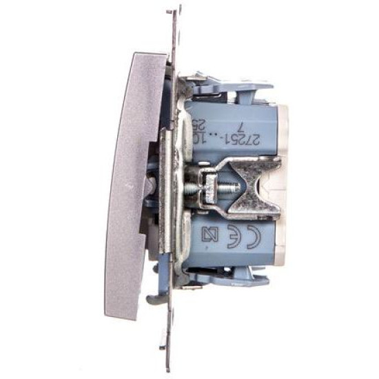Подвійний перехресний вимикач Kontakt Simon Simon 54 Premium DW7/2.01/43 (срібло)