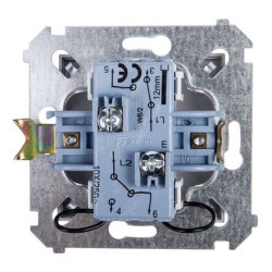 Подвійний прохідний вимикач Kontakt Simon Simon 54 Premium DW6/2L.01/43 з підсвічуванням (срібло)