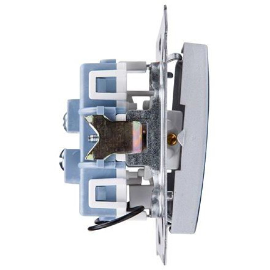 Подвійний прохідний вимикач Kontakt Simon Simon 54 Premium DW6/2L.01/43 з підсвічуванням (срібло)